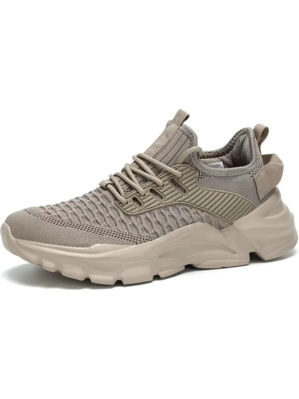 Men's Khaki Lightweight Non Slip Resistant Athletic Sports Walking Gym Sneaker